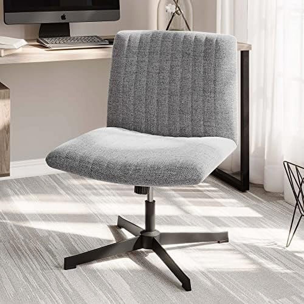 NLIBOOMLife Armless Office Desk Chair  Mid Back Task Chair No Wheels  Ergonomic Computer Desk Chair with Height Adjustment and Tilt   Wide Seat Desk Chair for Bedroom  Vanity - Maddox (Li
