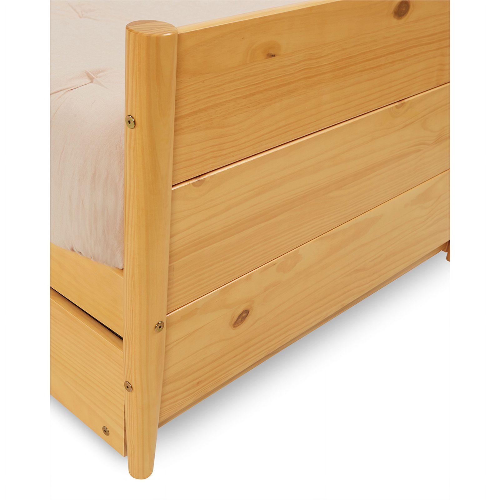 Pemberly Row Solid Wood Twin Daybed and Trundle Set in Scandinavian Oak