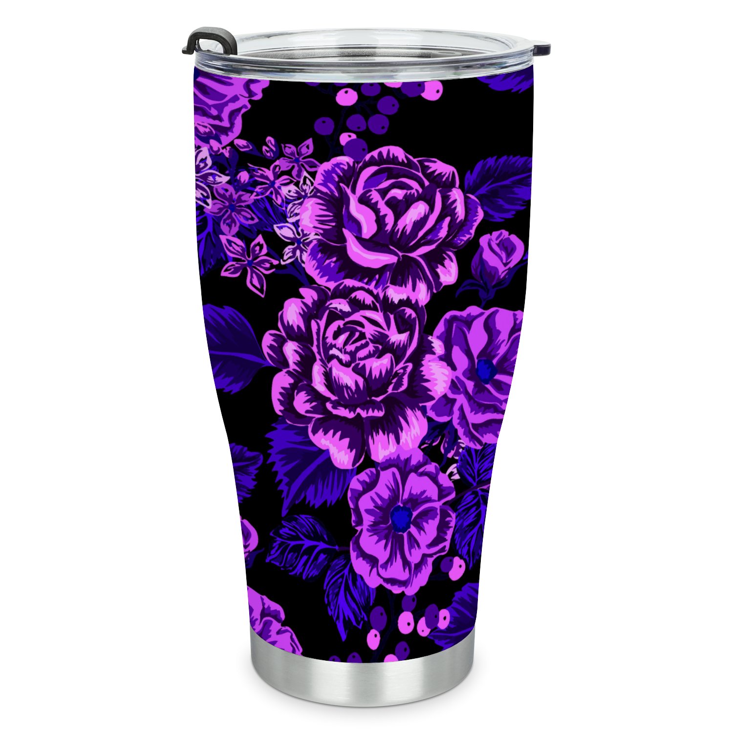 Hidove Stainless Steel Tumbler, Beautiful Rose Floral 30oz Leak Proof & Stainless Steel Bottle for Hot & Cold Drinks - Coffee Travel Mug, Water Metal Canteen, Thermal Cup