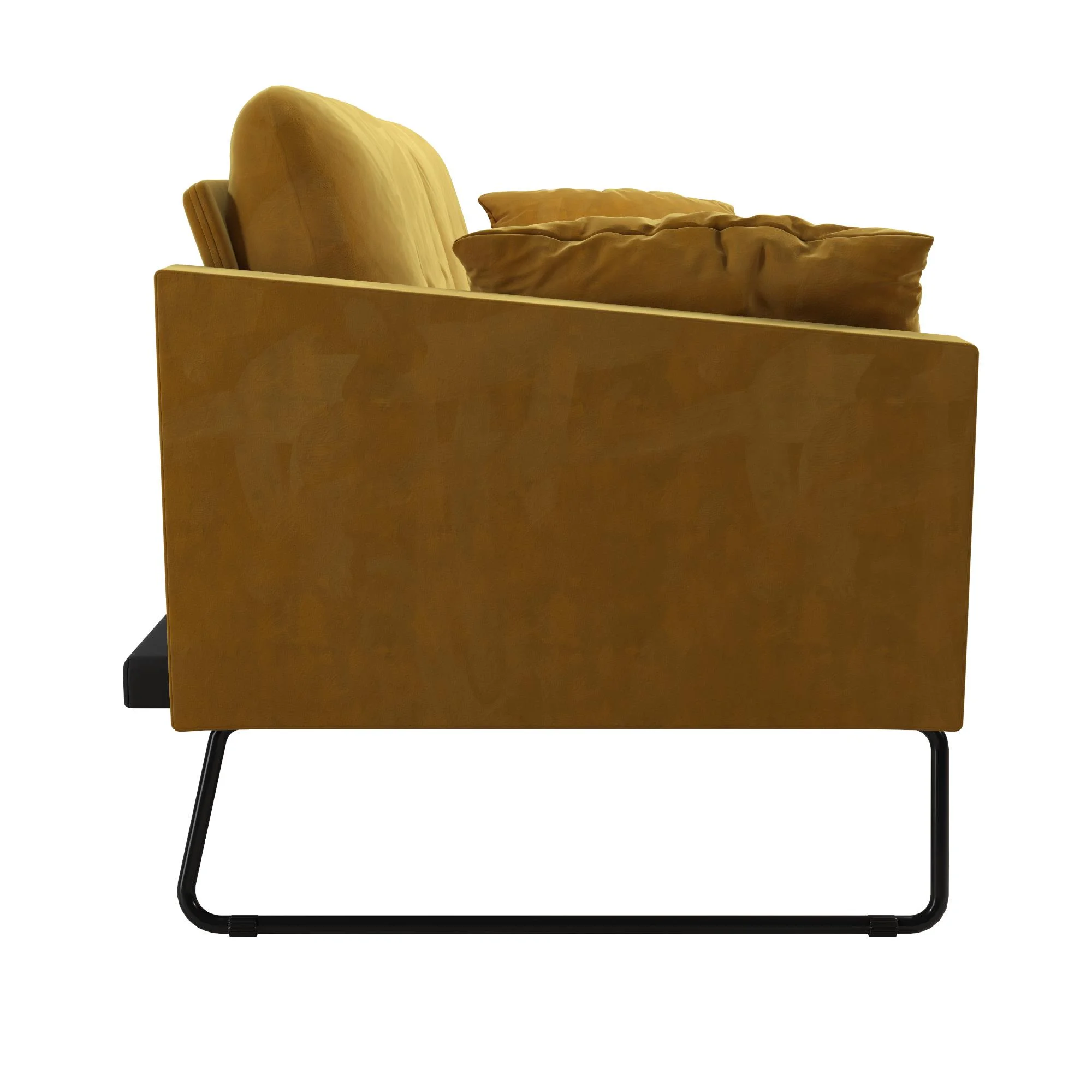 Mr. Kate Neely Futon with Bolster Pillows, Mustard Velvet