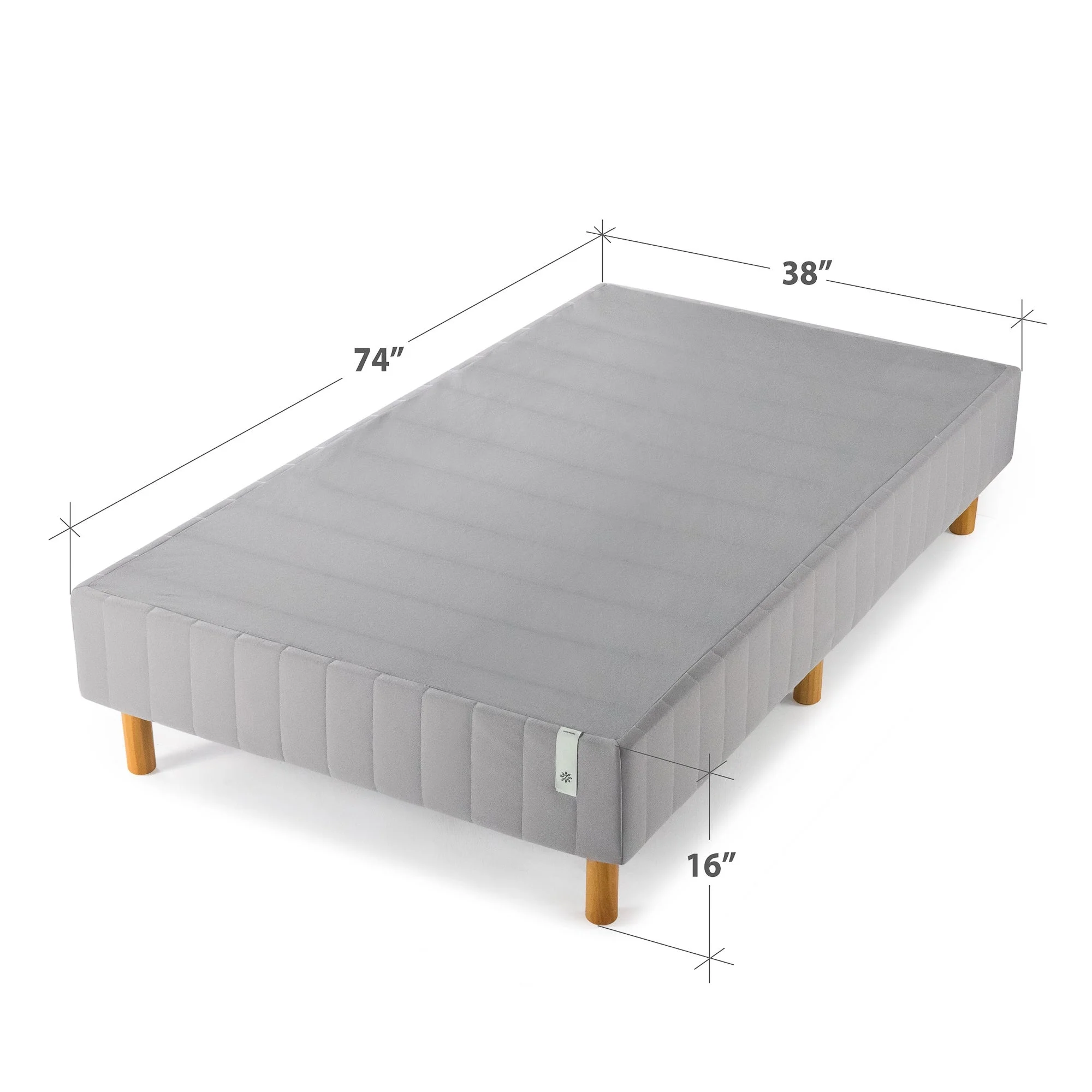 Zinus Priage by  GOOD DESIGN Winner Grey Metal Mattress Foundation, 16 Inch Platform Bed
