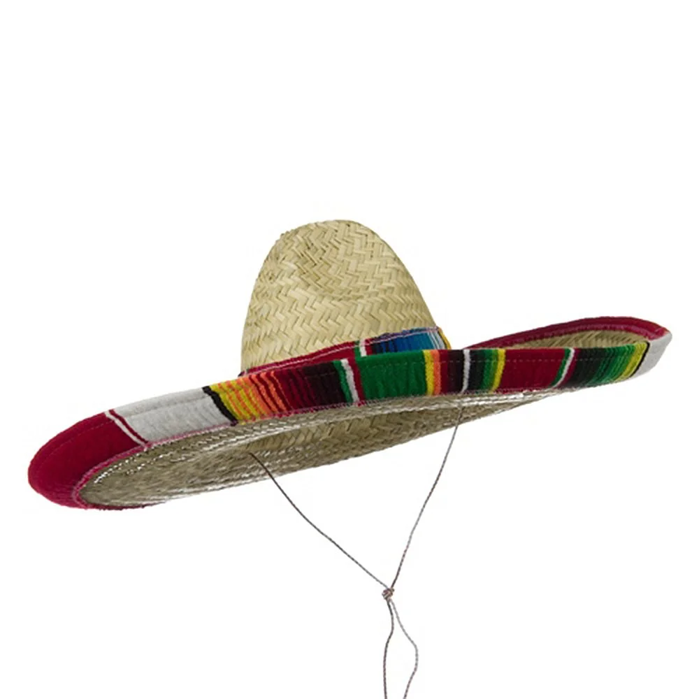 Serape Band Straw Sombrero Hat
