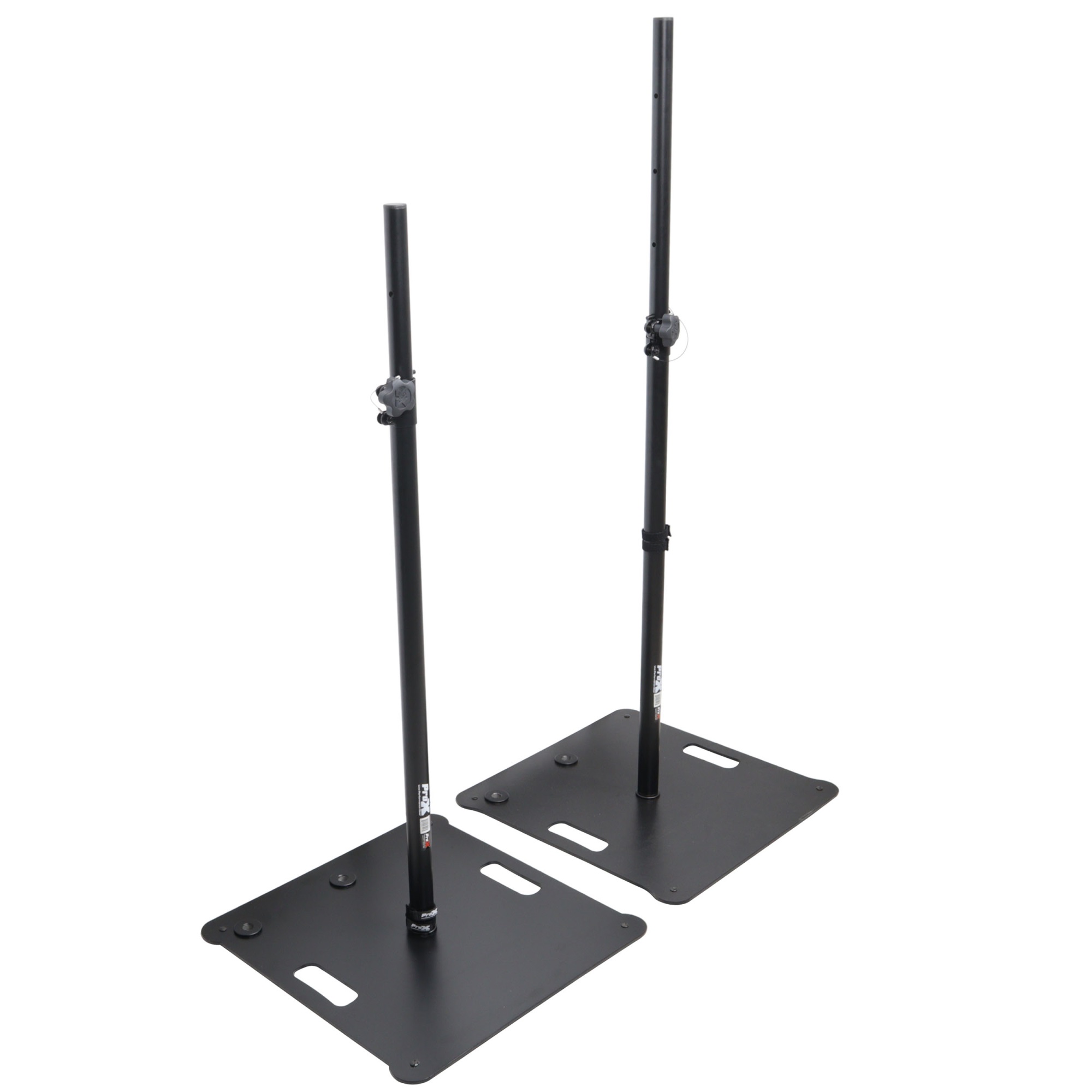 POLARIS Portable Speaker and Lighting Dual Stand Kit with Base Plate, Adjustable Pole, and Carry Bags - Black Finish