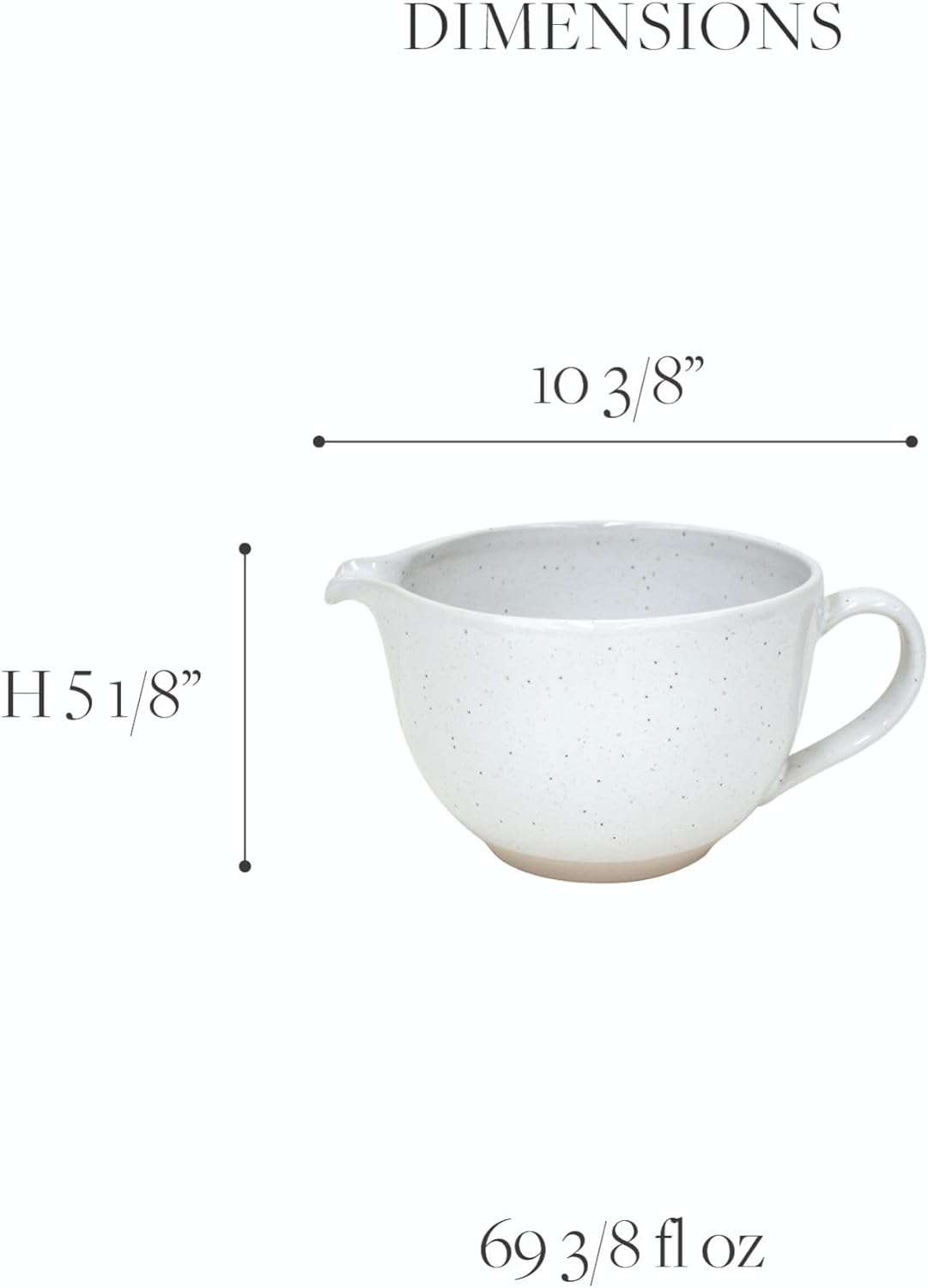 Ceramic Stoneware 2.2-Qt Batter Bowl - Fattoria Collection, White | Microwave & Dishwasher Safe Bakeware | Food Safe Glazing | Restaurant Quality Serveware