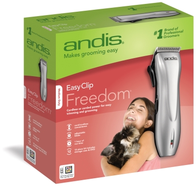 Andis EasyClip Freedom RCC Polymer 12-Piece Cordless Adjustable Blade Clipper Kit, Silver