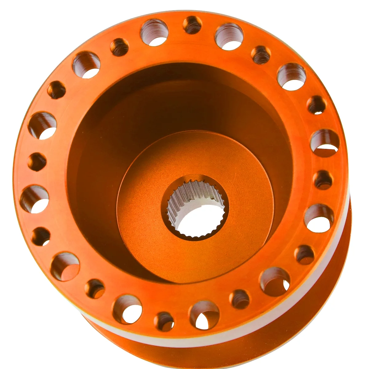 DNA Motoring HUB-ALU-OH90-OR Aluminum Steering Wheel 6 -Hole Hub Adaptor Kit (Orange) - For 1988 to 1991 Civic / CRX / Integra 89 90