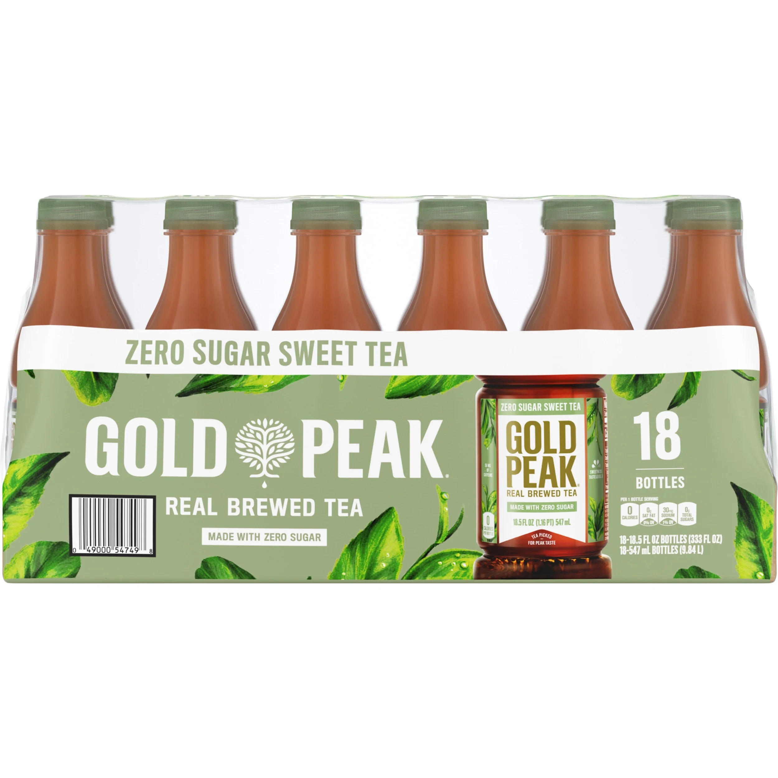 Gold Peak Zero Sugar Sweet Tea Bottles, 16.9 fl oz, 18 Pack