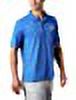 Columbia Men's PFG Fish Series Polo, Vivid Blue/US Flag Graphic, Small