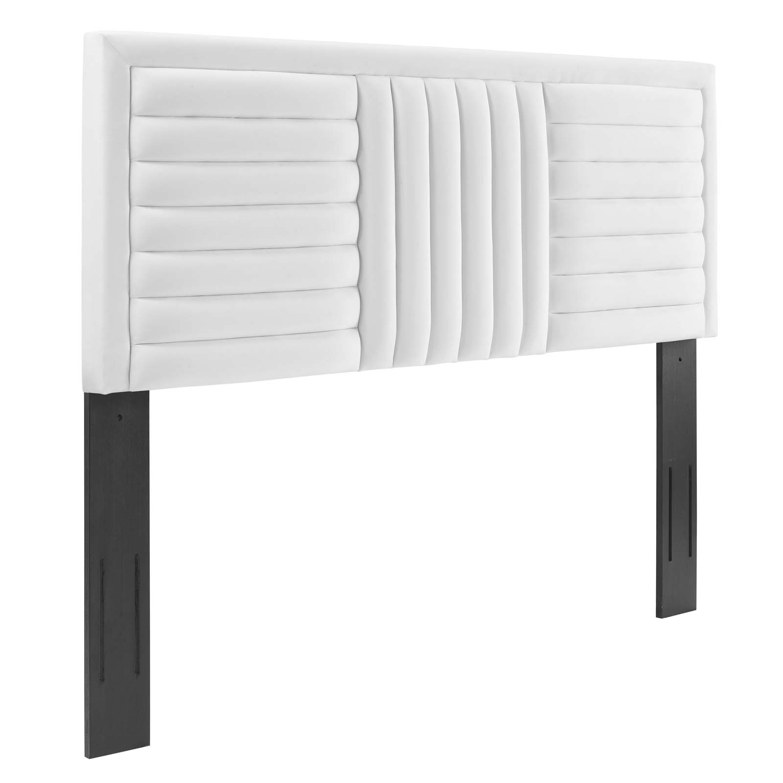 Modway Believe Channel Tufted Performance Velvet Twin Headboard in White