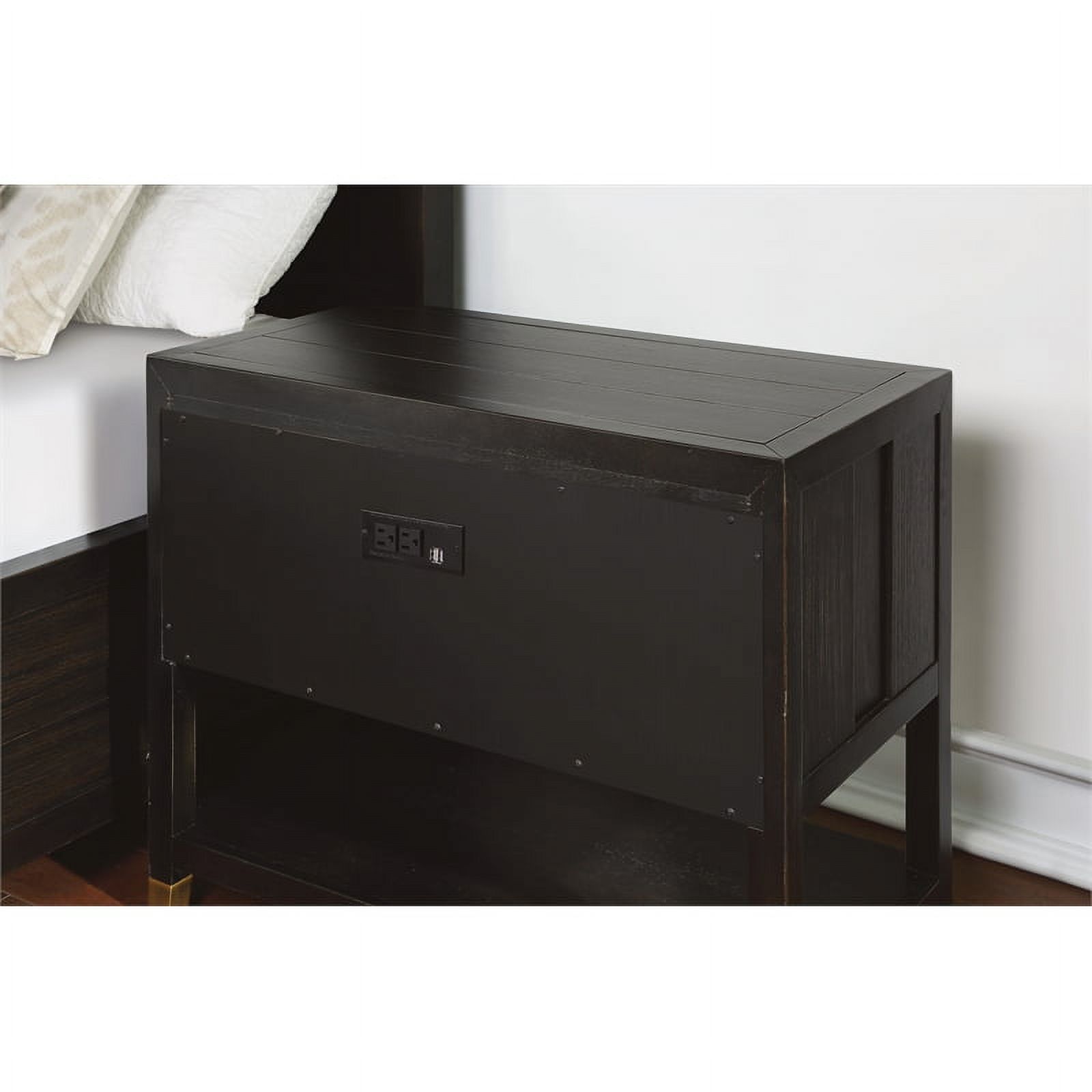Home Square 3-Piece Set with Drawer Chest and 2 Nightstands in Dark Brown