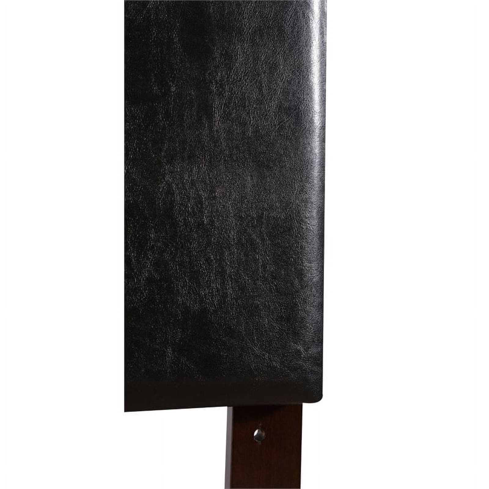 Bowery Hill Modern Faux Leather Upholstered Twin Headboard in Black