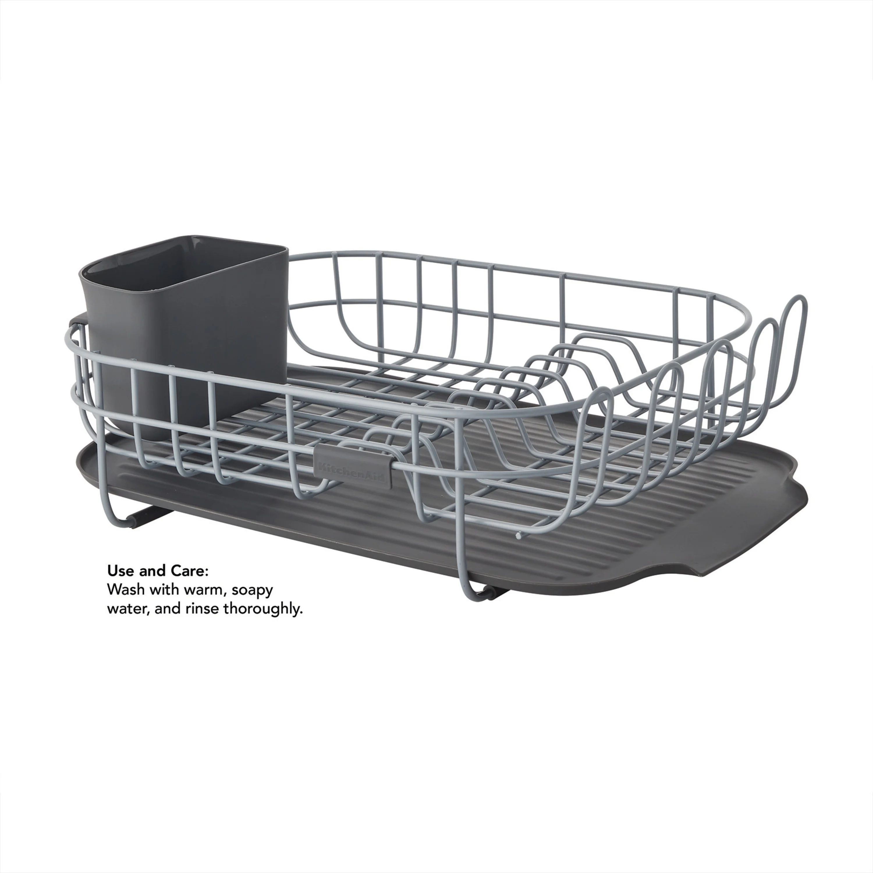 Kitchenaid Low Profile Powder Coated Dish Drying Rack in Charcoal Gray