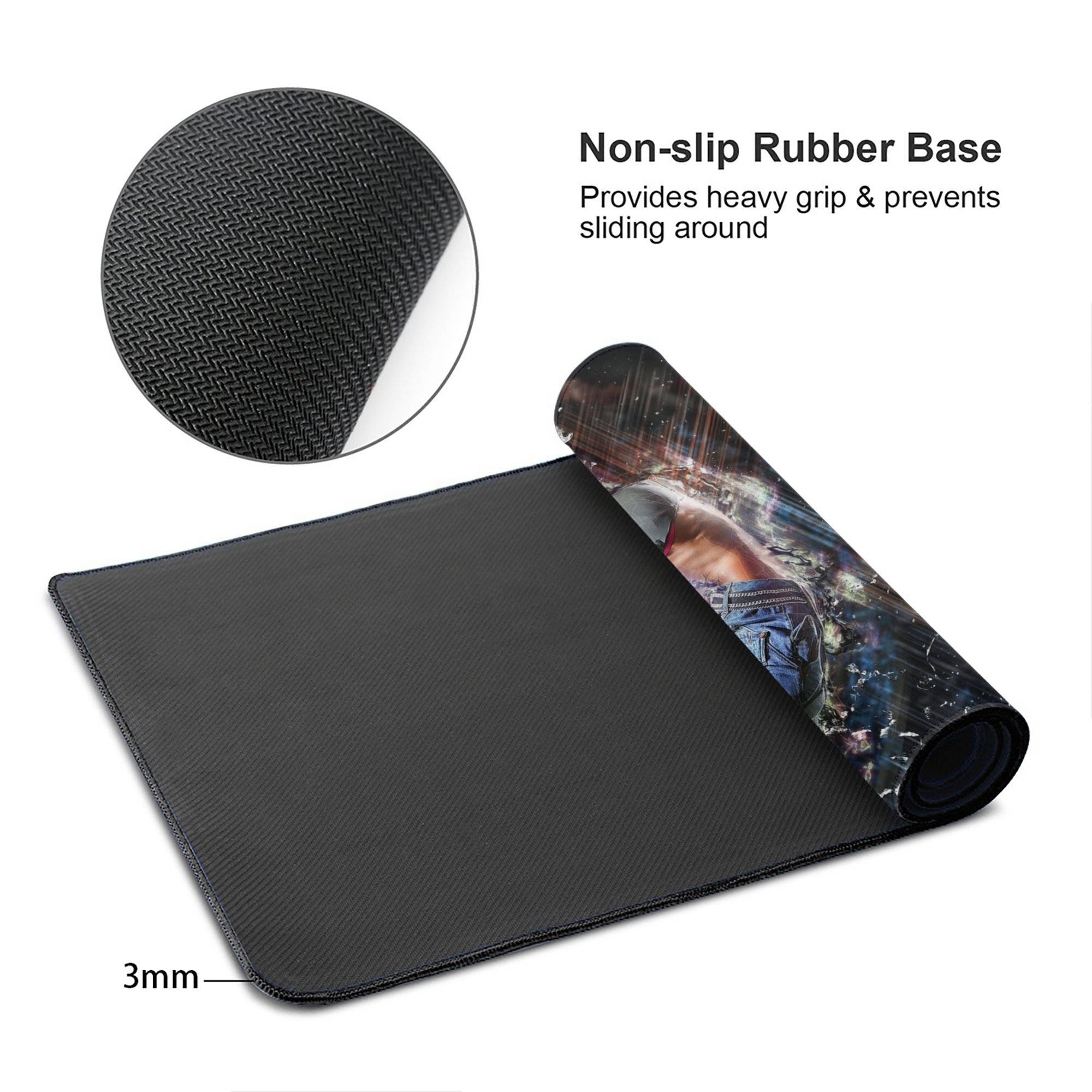 Large Mouse Pad, Dancing Girl Jump Female Non-Slip Waterproof Rubber Keyboard Office Desk Pads Mousepad, 29.5 x 15.8 inches 3mm Thick