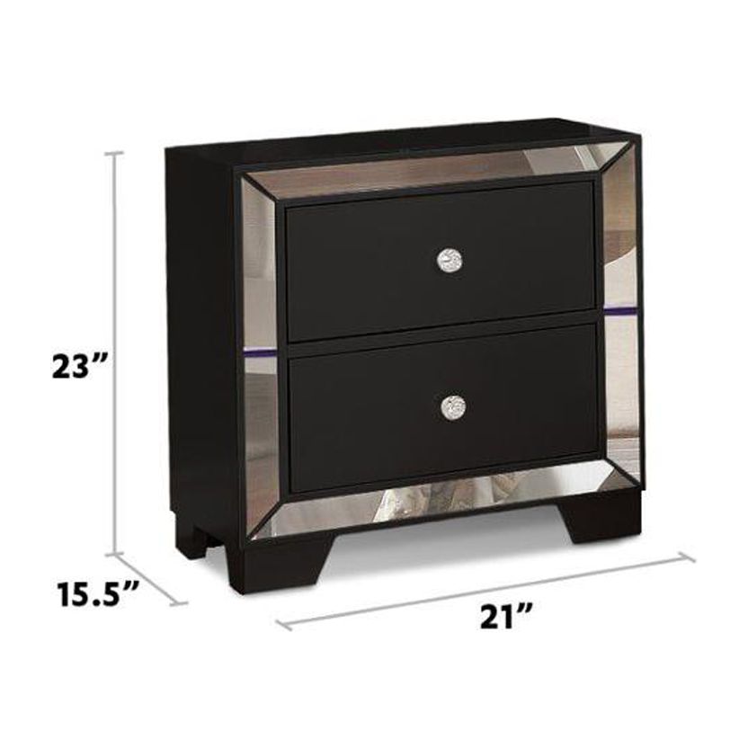 Reve & Belle Crystal Tufted with LED lightning 4pc Queen Bedroom Set