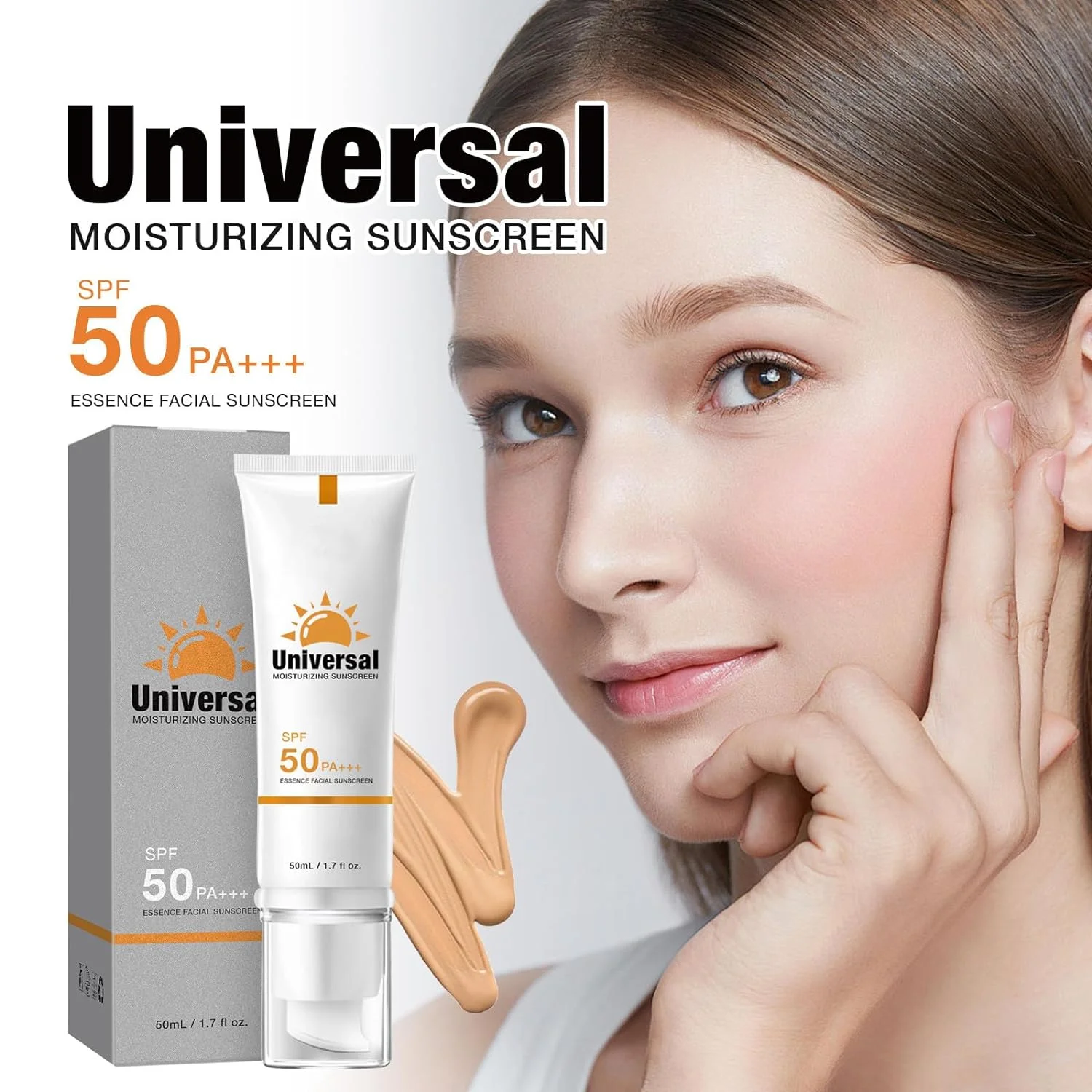 Tinted Sunscreen, Universal Protector Solar SPF 50, No Sticky Refreshing Non And Does Not Harm Residue for All Skin Type and UV Defense