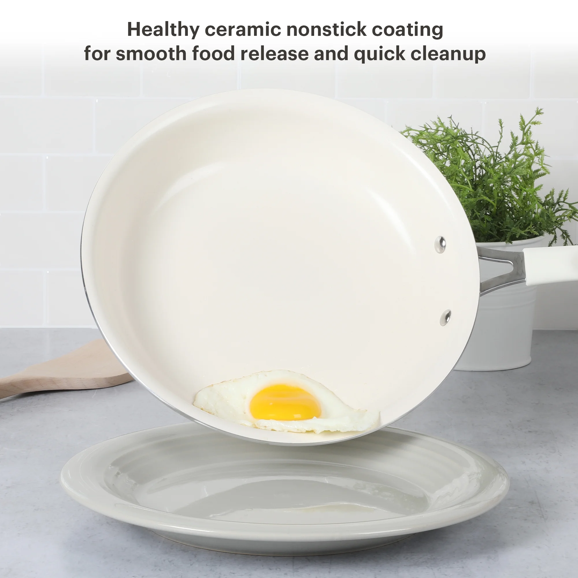 Martha Stewart Everyday Charlemont 10-inch Linen Aluminum Fry Pan