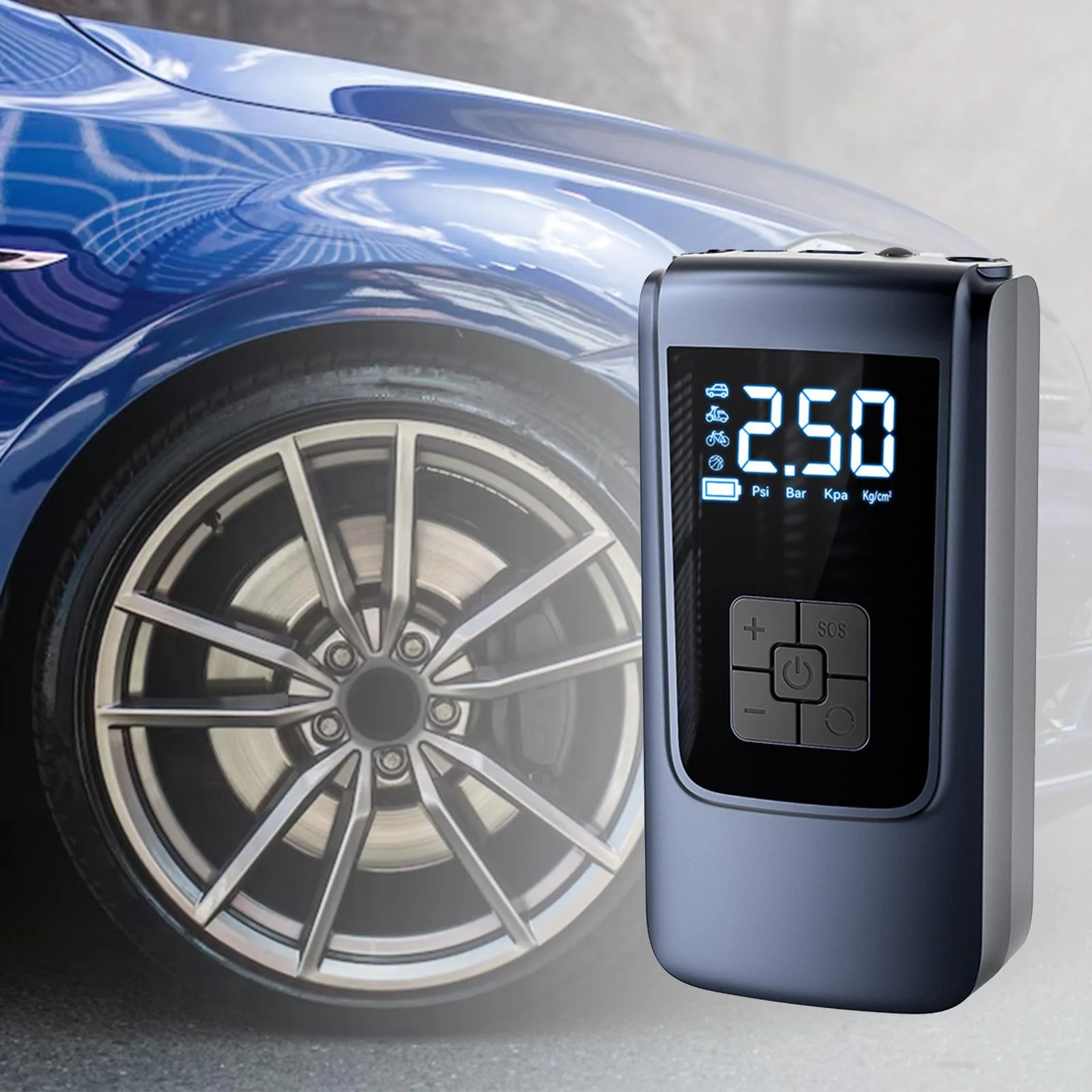 Air Compressor Tire Inflator Mini Pressure Gauge for Car Swimming rings Bike wirelessUSB