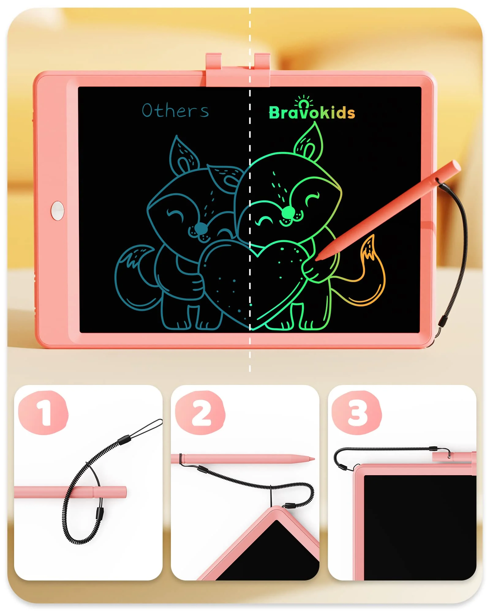 FOAUUH Toys for 3-6 Years Old Girls Boys, LCD Writing Tablet 10 Inch Doodle Board, Electronic Drawing Tablet Drawing Pads, Educational Birthday Gift for 3 4 5 6 7 8 Years Old Kids Toddler (Pink)