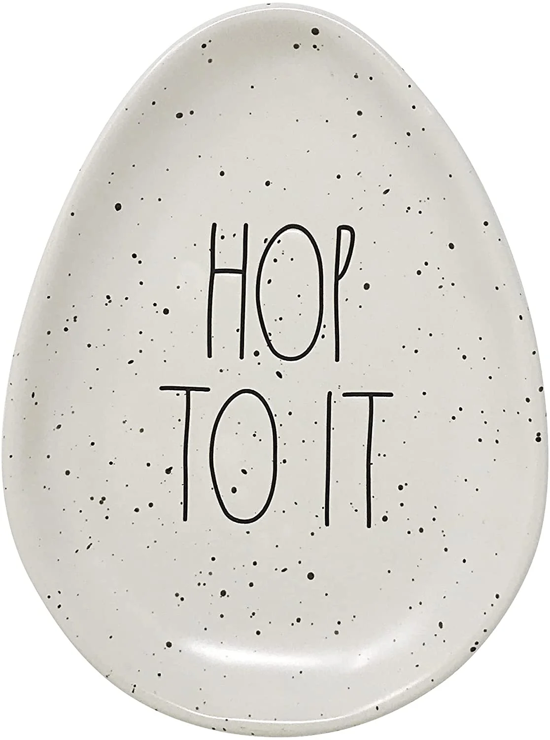 Rae Dunn Egg shaped Speckled Ivory 6