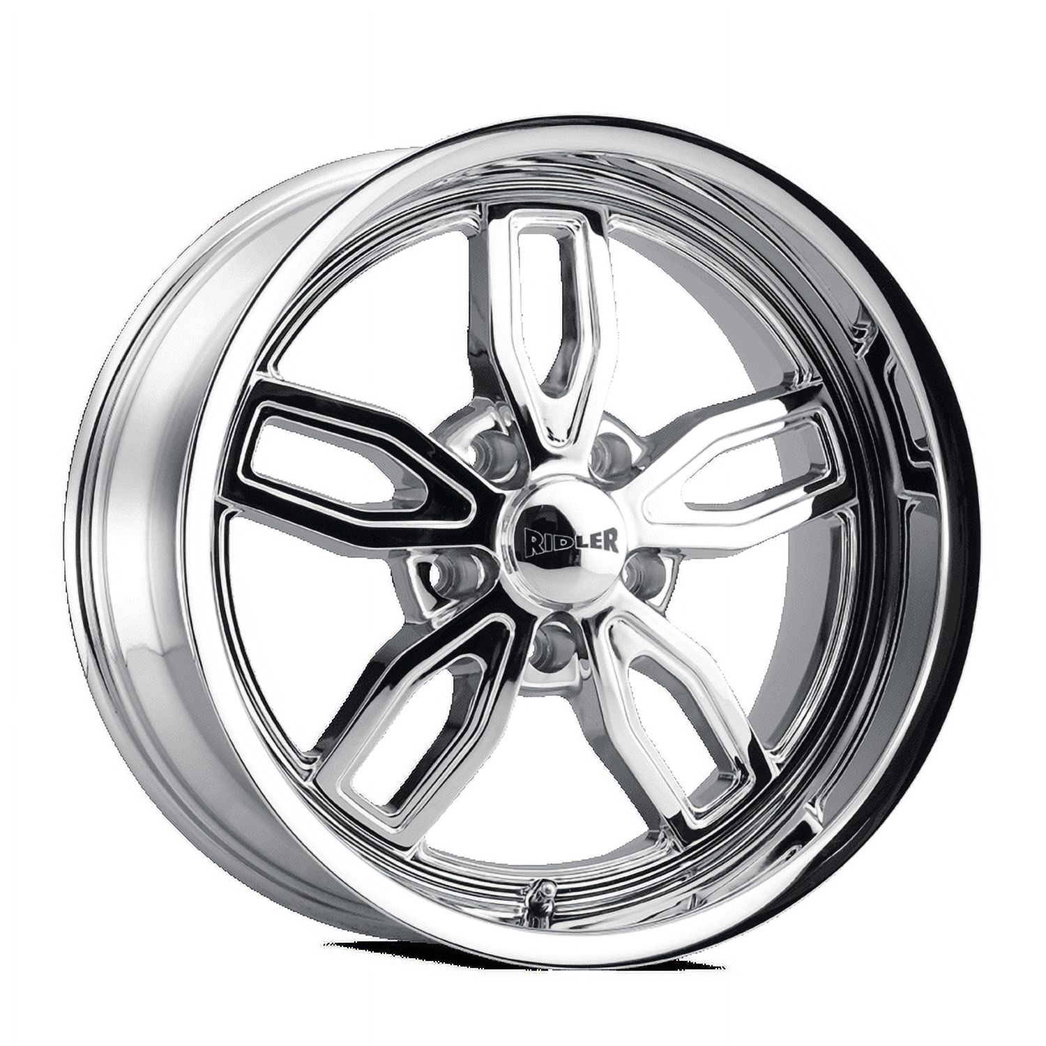 18x8 Ridler 608 Grey W/ Milled Spokes & Diamond Lip Wheel 5x4.75 (0mm)