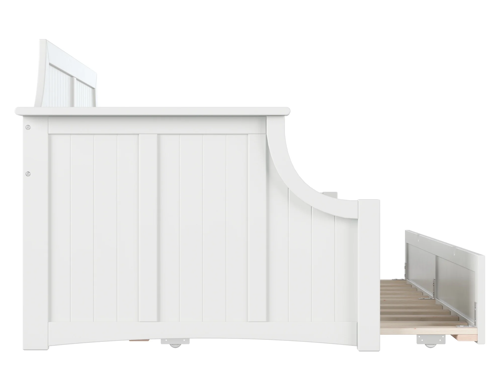 AFI Twin Daybed with Trundle Roll Out Sofa Bed in Solid Wood Cambridge Design, White