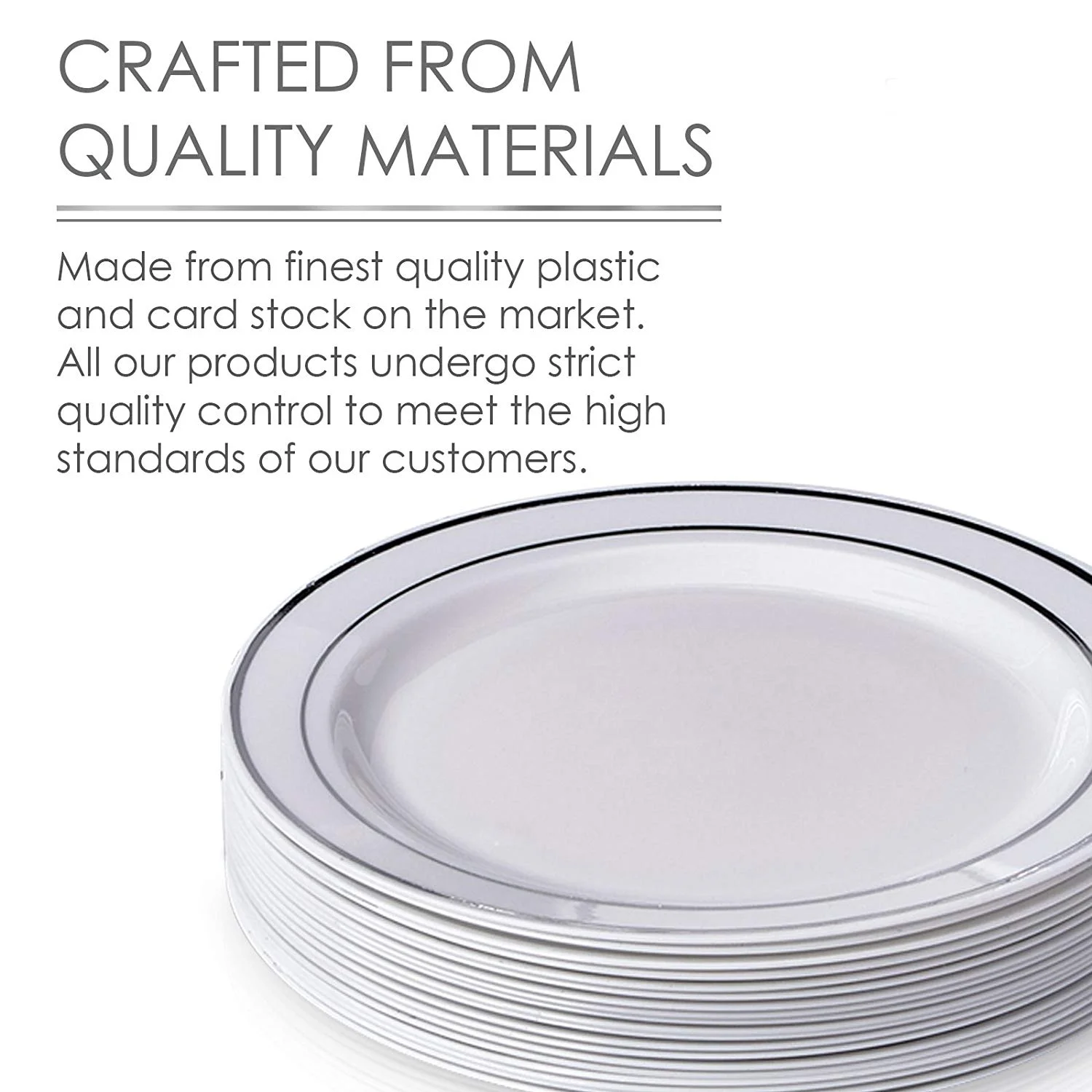 DISPOSABLE DINNERWARE SET, 20 Side Plates | Silver Glare (7.5