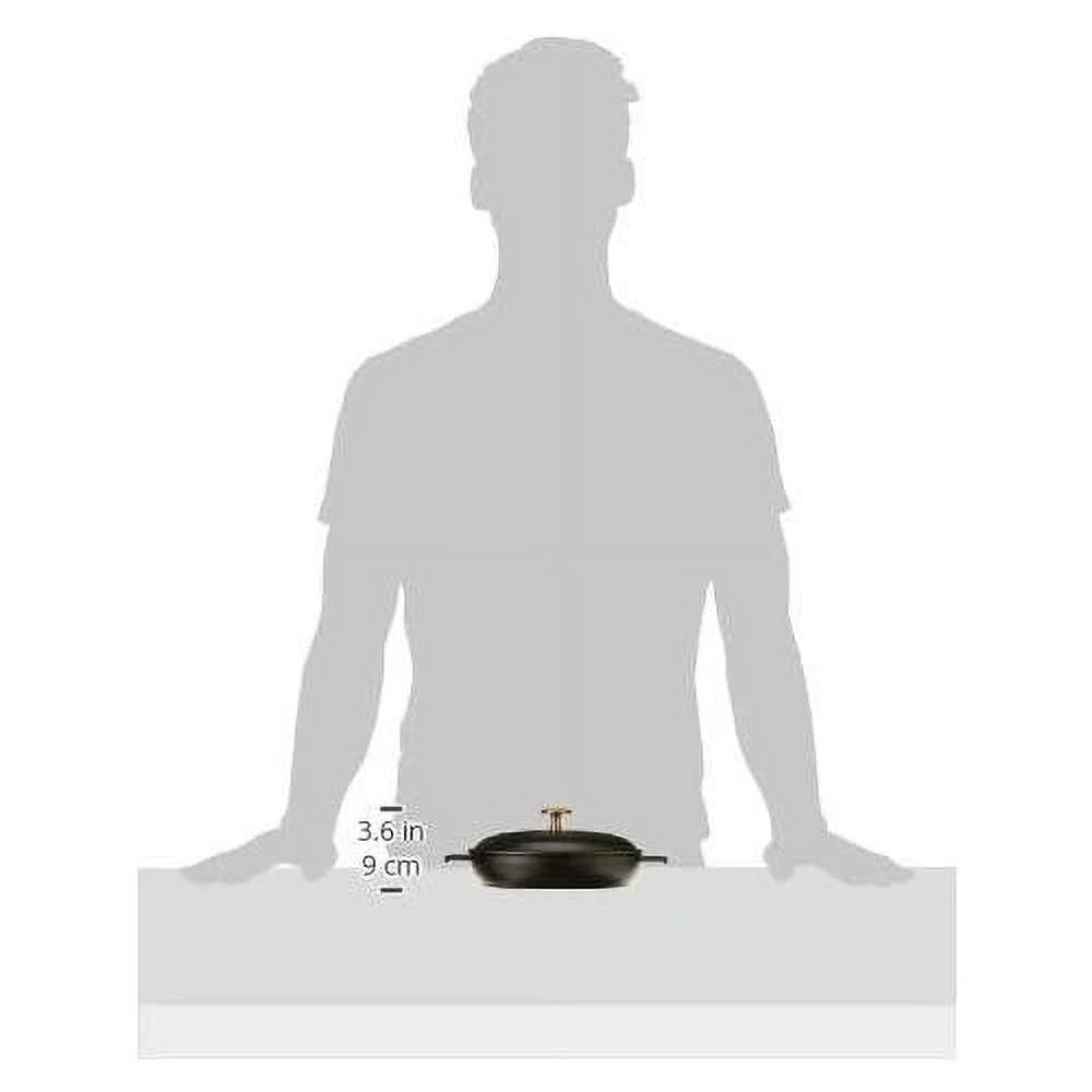 cast iron 7.9-inch round covered baking dish - matte black, made in france