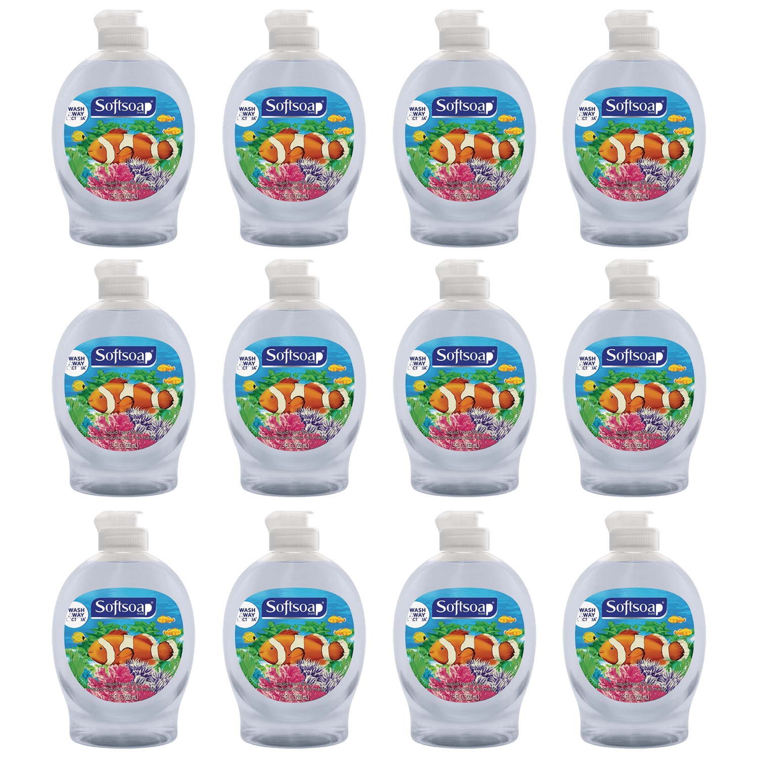 Pack of (12) Soft soap US07384A 7.5 fl. oz. Aquarium Flip Cap Bottle Hand Soap