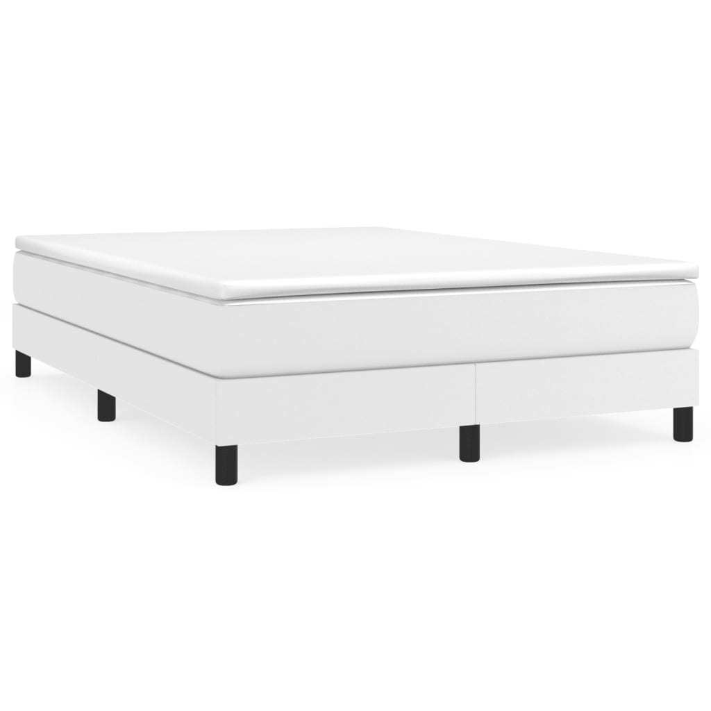 LANTRO JS Box Spring Bed with Mattress White 59.8