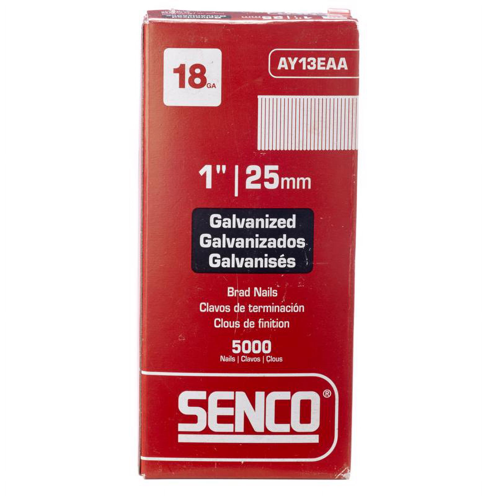 1 Pc, Senco 1 In. 18 Ga. Straight Strip Galvanized Brad Nails 5000 Pk