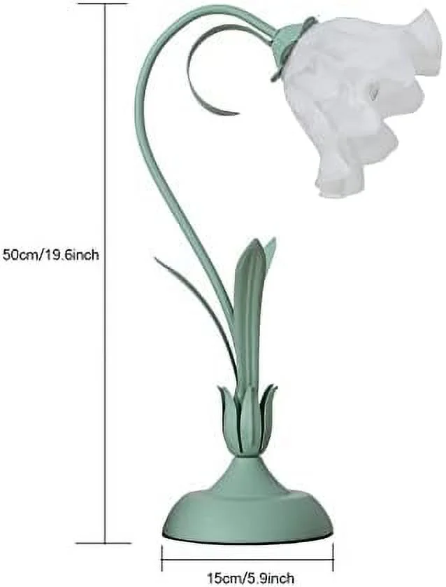 NLIBOOMLife Modern Bedside Lamp Stained Glass Flower Table Reading Lamps Nightstand Desk Lights  One-Light 16.92 inches Tall for Bedroom  Living Room  Office  Dresser (Style 6 Pink)