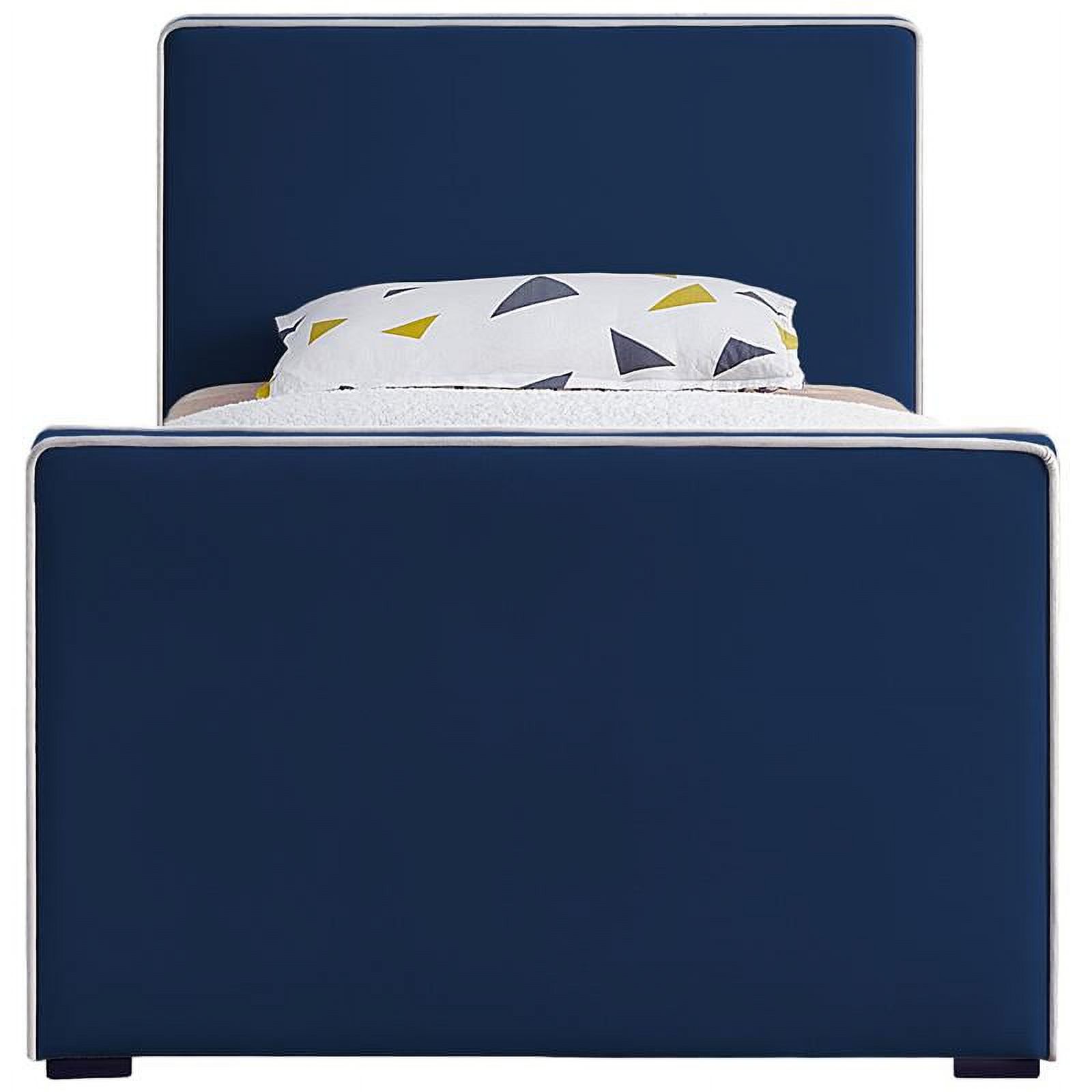Meridian Furniture Dillard Navy Velvet Twin Bed
