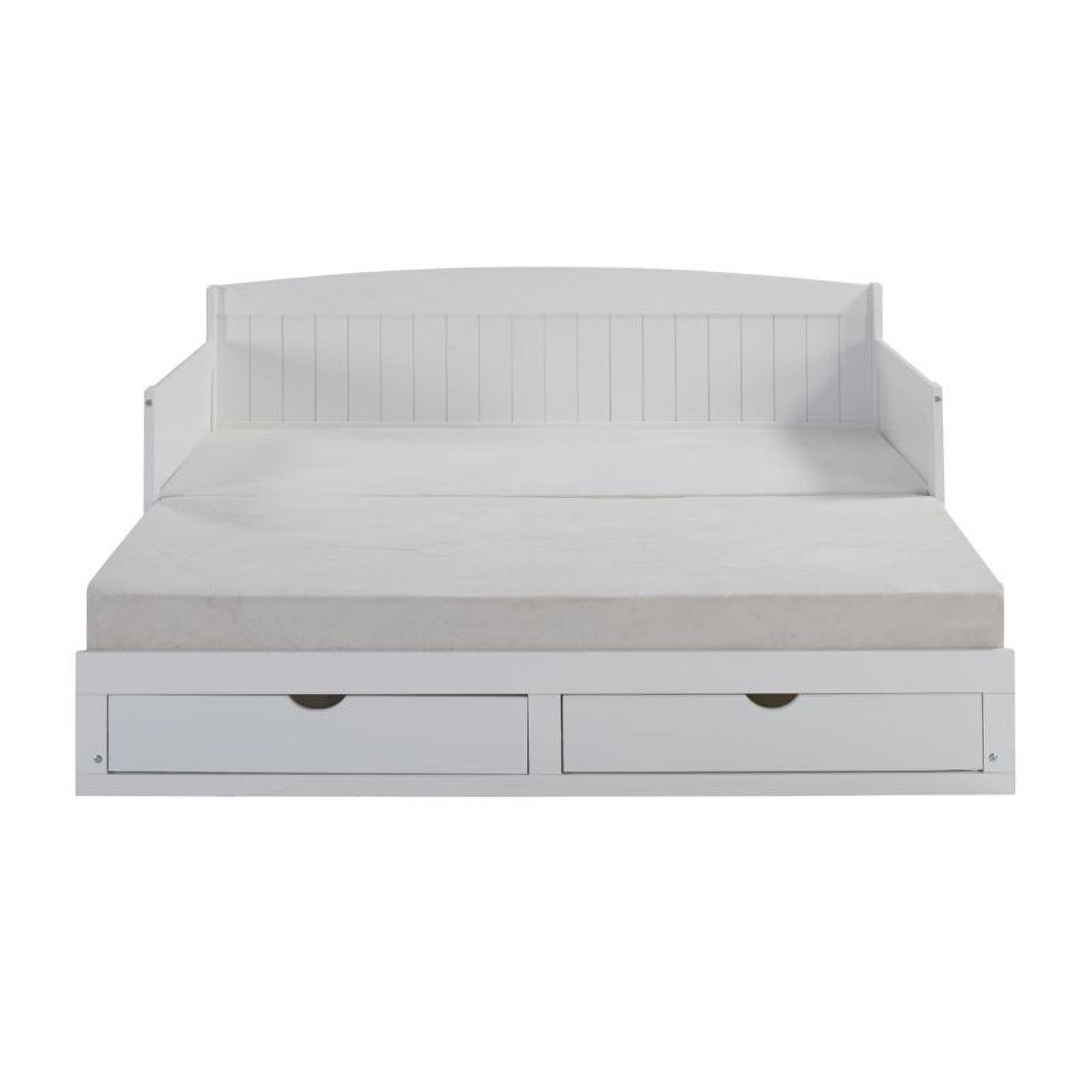 Roseberry Kids Transitional Wood Daybed with King Conversion in White