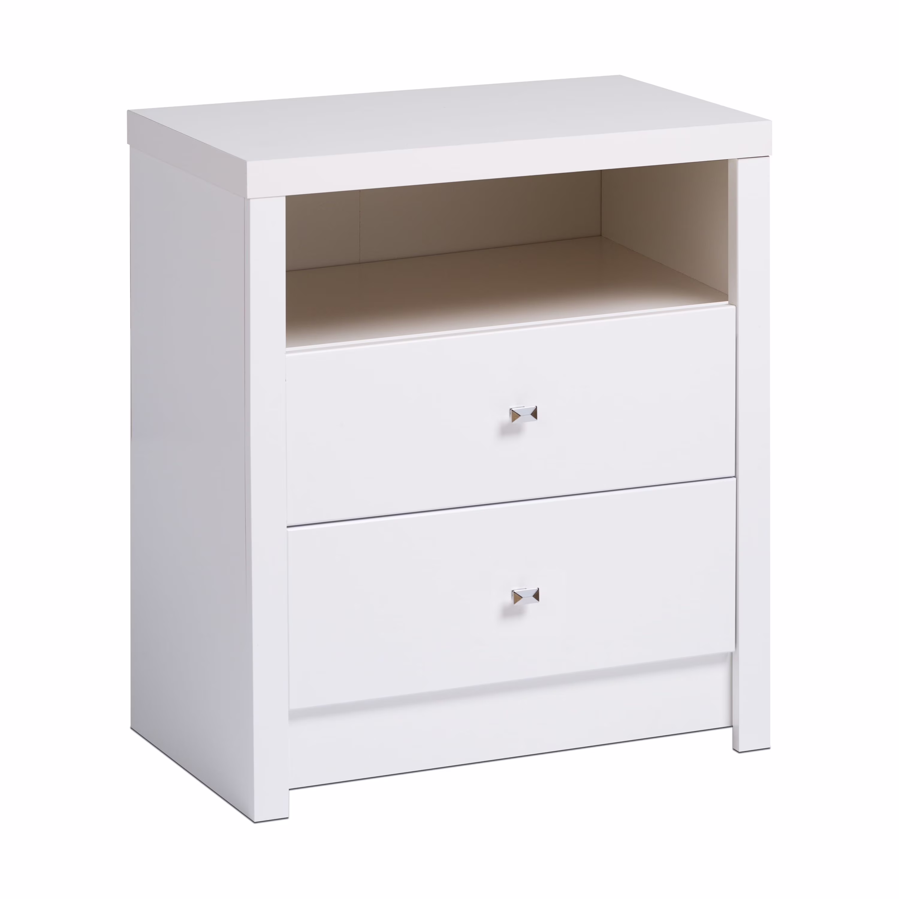 Prepac Calla Cosmopolitan Tall 2-Drawer Bedroom Nightstand, White