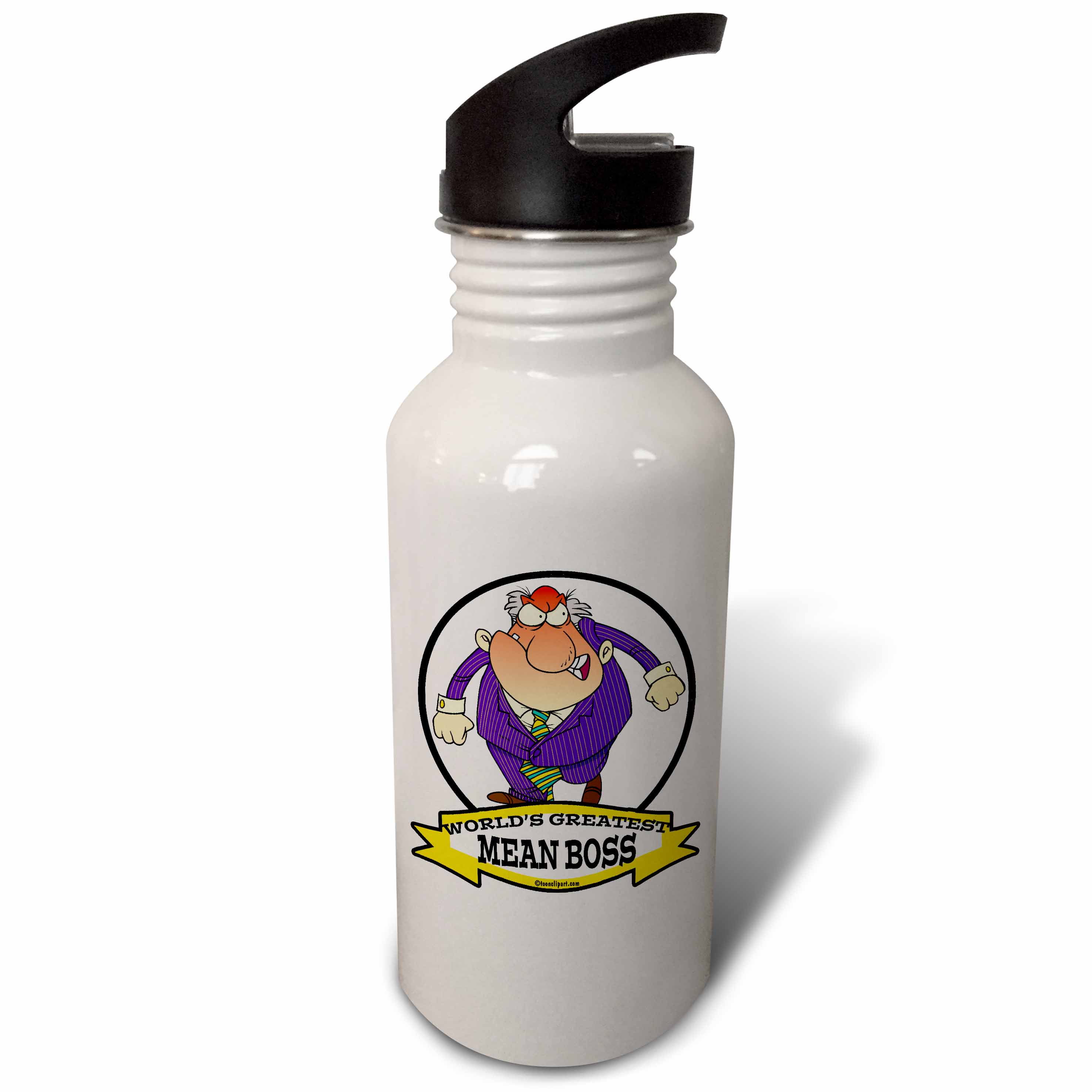 Funny Worlds Greatest Mean Boss Cartoon 21 oz Sports Water Bottle wb-103346-1