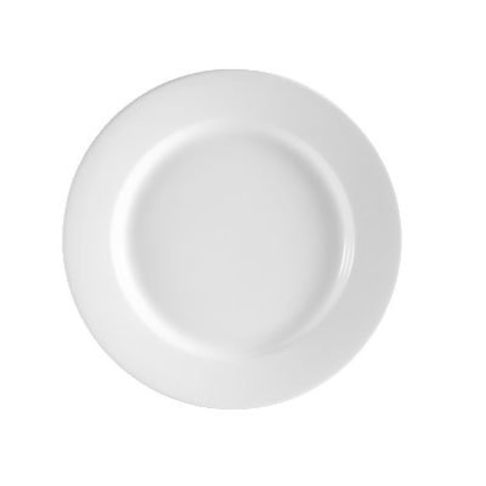 CAC RCN-21 Super White Rolled Edge Dinner Plate, Clinton, Round-1 Dozen
