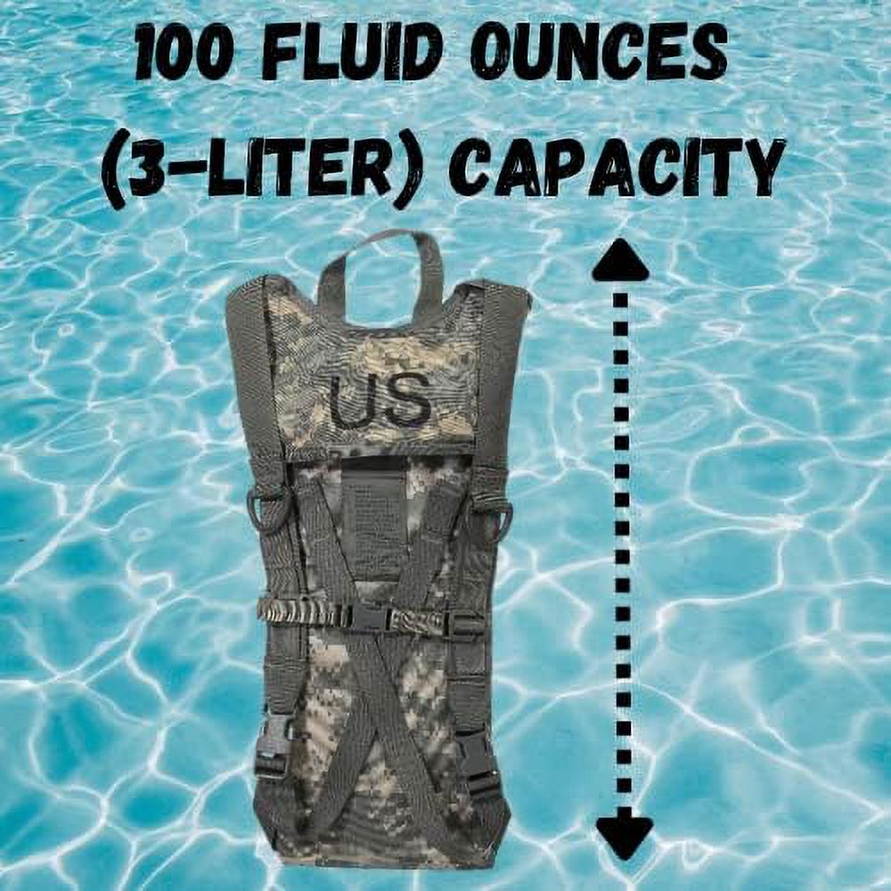 ACU Hydration Pack W/ 3-Liter Bladder, 3L/100 Fl Oz Carrier, MOLLE, Hiking, Running, Cycling, Camping