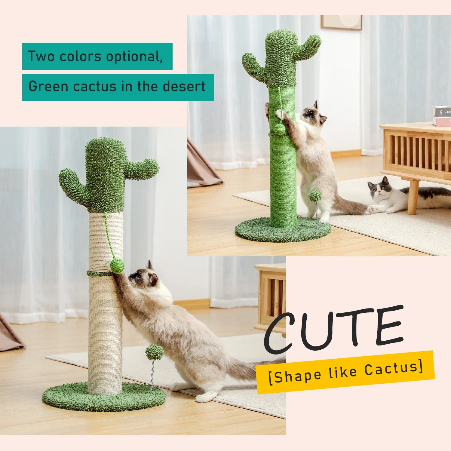 Cactus Sisal Cat Scratching Post