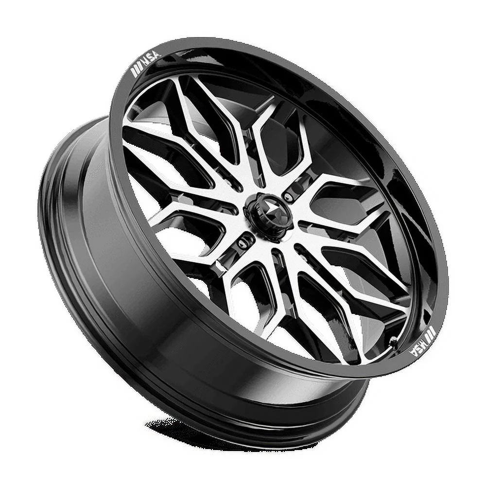MSA Offroad Wheels Cast Aluminum Rim MA47 22X7 4X156 G-BLK-MACH 10MM, MA047BD22704410