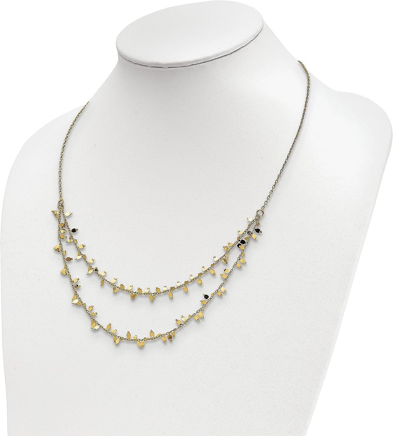 Solid Sterling Silver Gold-plated Multi-layer with 2 in ext Necklace - 16