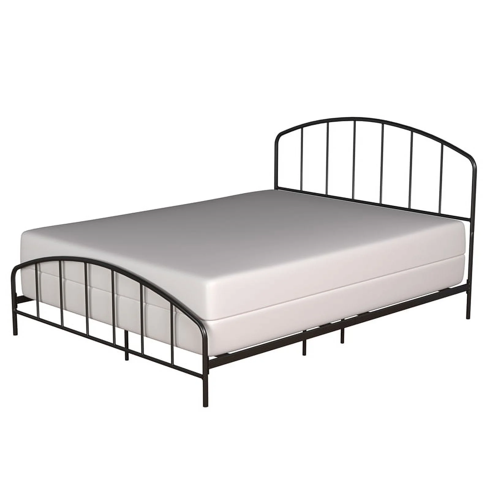 Bowery Hill Furniture Metal Queen Bed with Arched Spindle Design Black