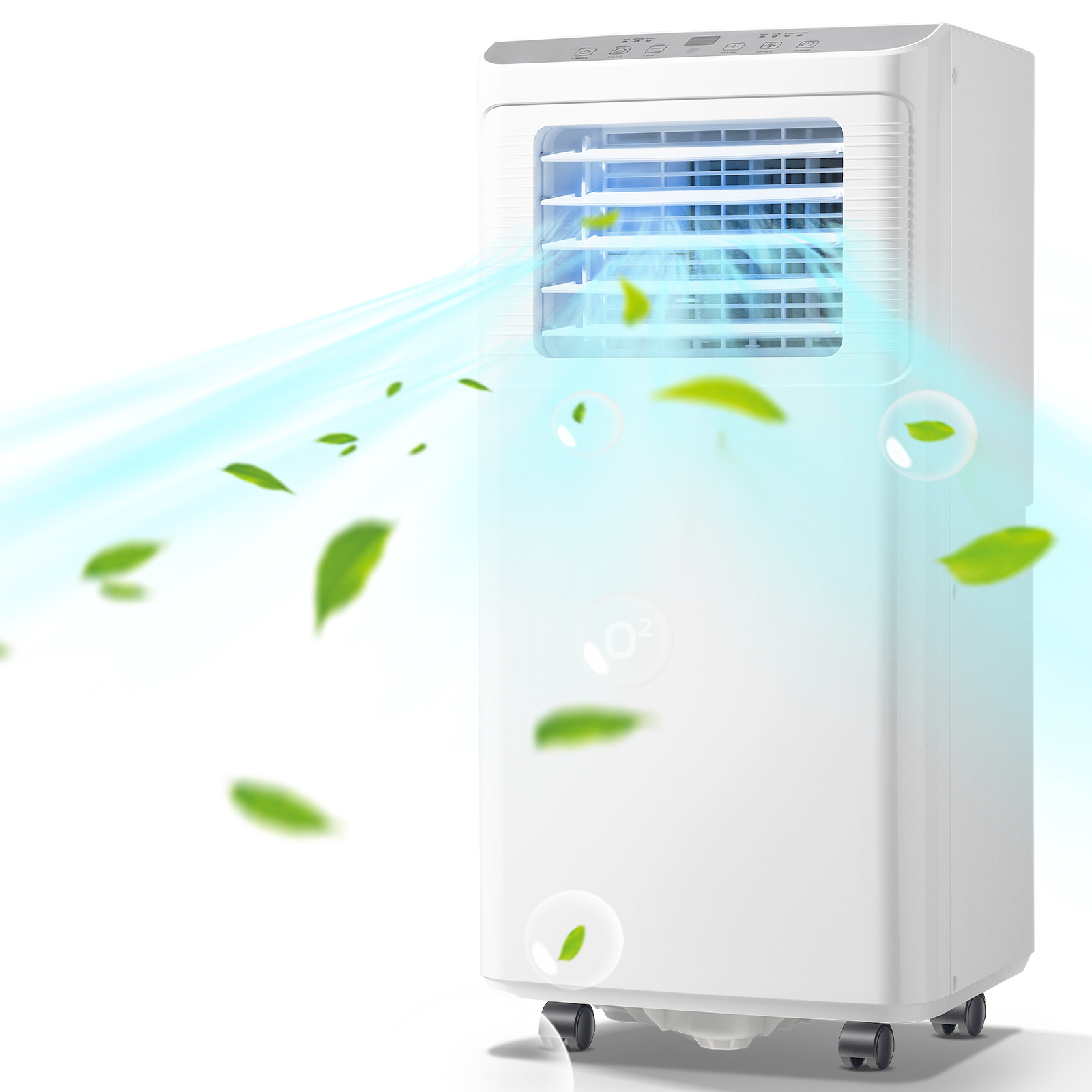 WANAI Compact Air Conditioner 8000 BTU AC Unit Dehumidifier Fan 3-in-1, Room Up to 250 Sq.ft White