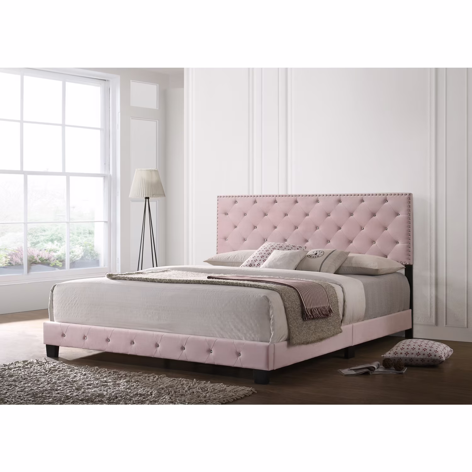 Glory Furniture Suffolk G1406-KB-UP King Bed , PINK