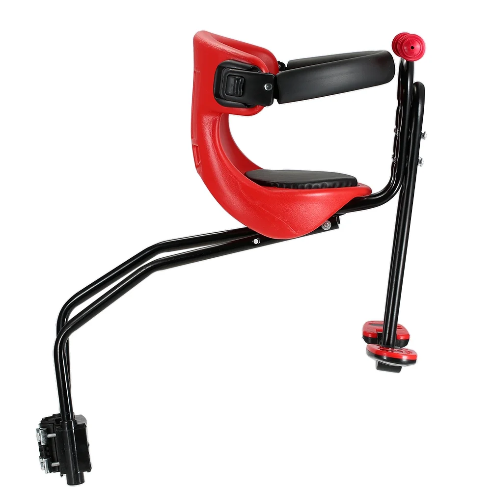 Anself Child Safety Carrier Front Seat Saddle Cushion with Back Rest Foot Pedals