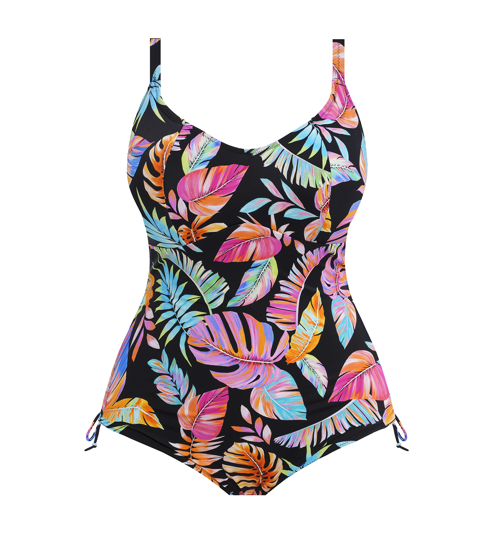 Elomi Tropical Falls Non Wire One Piece Swimsuit (ES801543),34 H/HH,Black