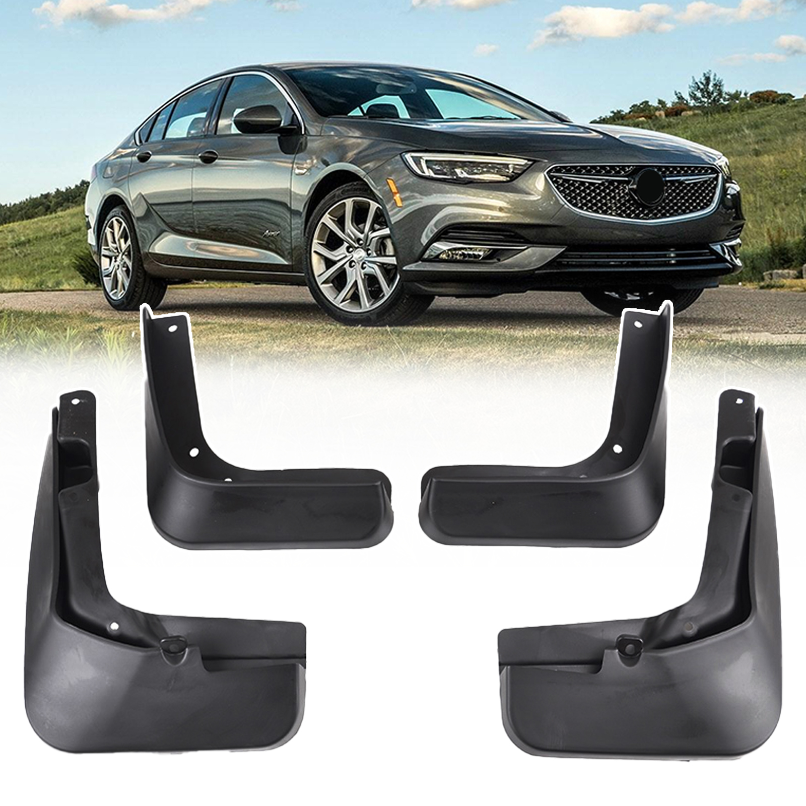 XUKEY Black Mud Flaps Fit for Ford Fusion 2013-2021 Mudflap Front Rear Splash Guards