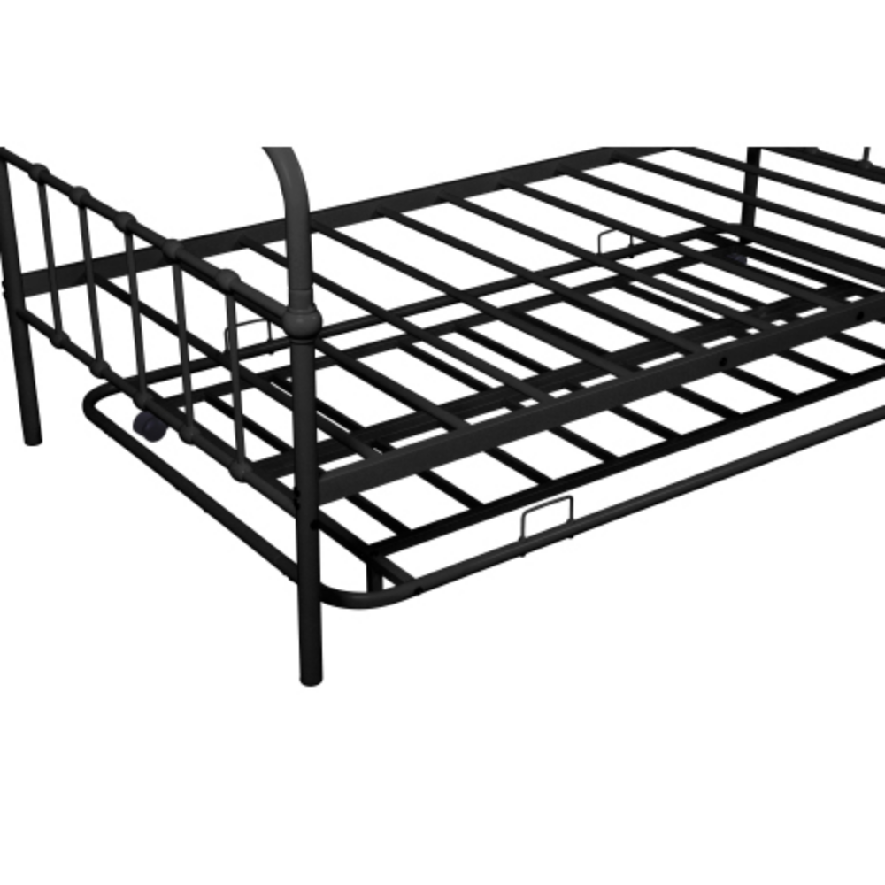 Metal Frame Daybed with trundle Black + Metal