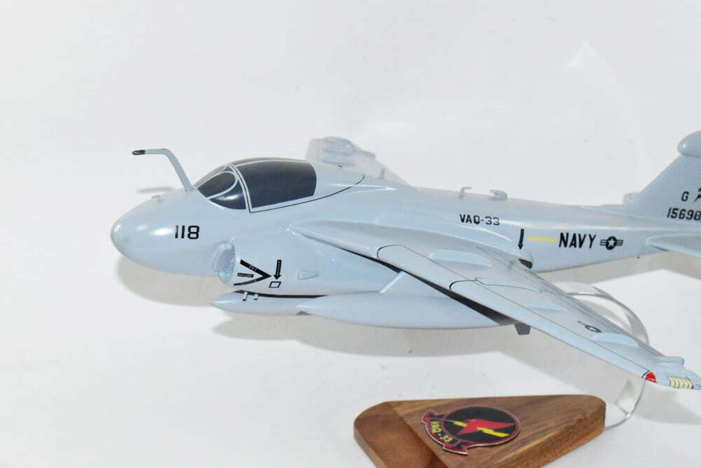 VAQ-33 Firebirds 1992 A-6A Intruder Model, 1/36th Scale, Mahogany, Navy