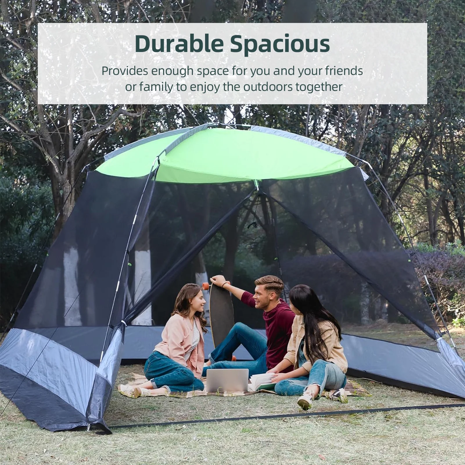 Carevas Canopy Tent with Mosquito Net, Perfect for Camping and Backyard, Family Tent