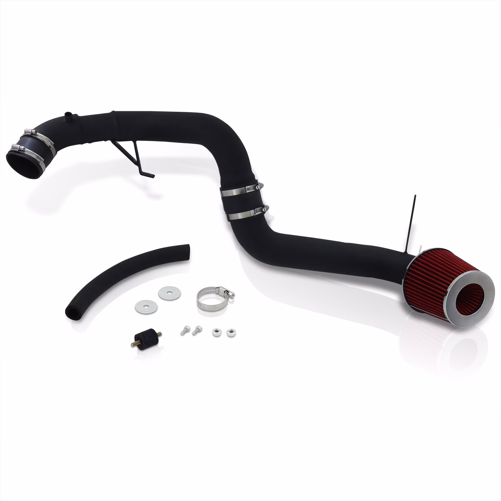 AJP Distributors JDM Cold Air Short Ram Intake CAI SRI Induction System Black Aluminum Piping Pipe Kit + Filter Compatible/Replacement For Honda Civic DX LX EX 1.8L l4 2012 2013 2014 2015 12 13 14 15